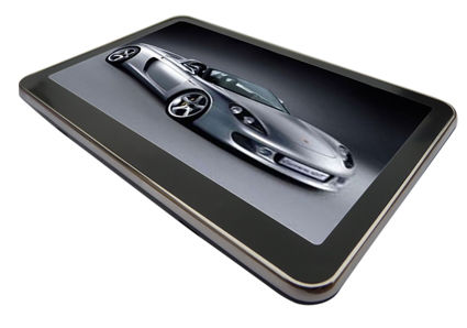 2011 Nuovo sistema di navigazione GPS per automobili da 5,0 pollici V5001 Bluetooth integrato, lettore Mp3/Mp4, schermo sensoriale digitale