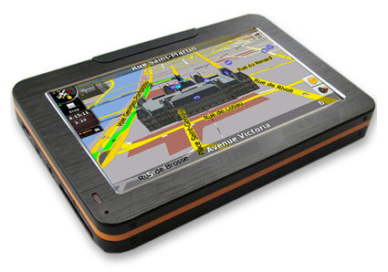 4.3 pollici Navigatore GPS V4302 Supporto BT, AV-IN, FM, Multimedia Player